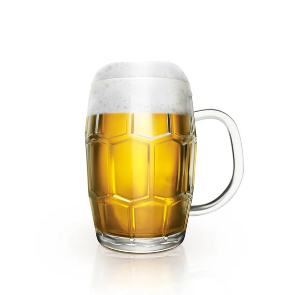 Glass Beer White Background Render — Stock Fotó