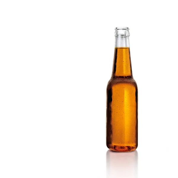 Recently Opened Beer Bottle White Background Render — ストック写真