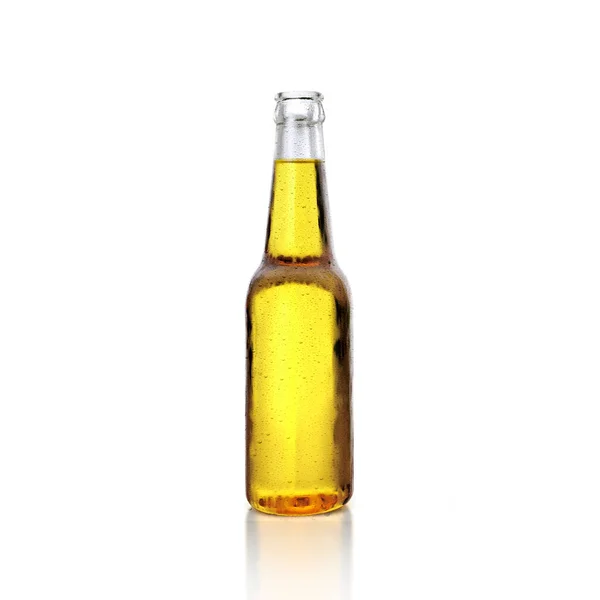 Recently Opened Beer Bottle White Background Render — Stock Fotó