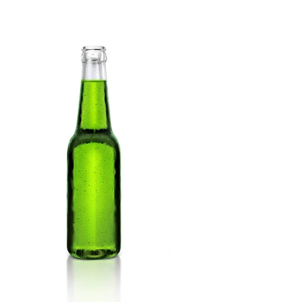 Recently Opened Beer Bottle White Background Render — Stockfoto