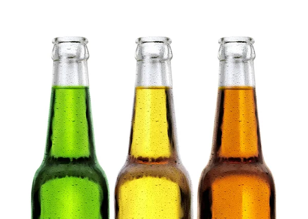 Recently Opened Beer Bottle White Background Render — Stock fotografie