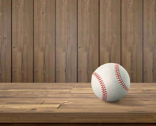 Baseballball Auf Holzgrund — Stockfoto