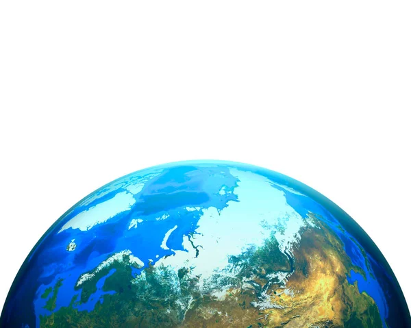 Realistic Cloudy World Globe Europe Illustration White Background — Stockfoto