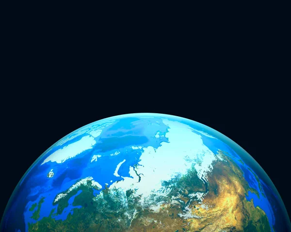 Realistic Cloudy World Globe Europe Illustration Black Background — Zdjęcie stockowe