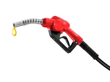 Isolated oil drops from a gas station on a white background
