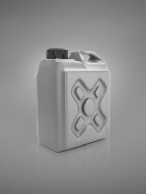 Blank packaging gray plastic gallon on gray background. 3d render