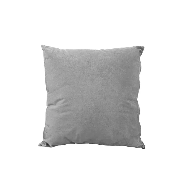 Grey Pillow White Background — Photo