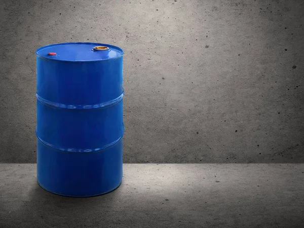 Blue Oil Tank Cement Wall Background — 图库照片