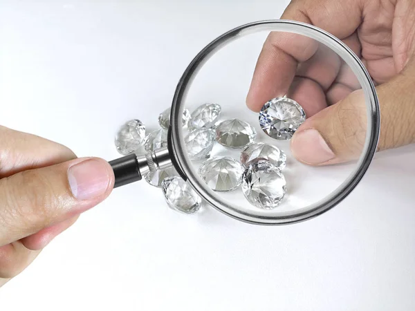 Gems Gems Check Diamond Polished Diamonds Carat Size Diamonds Trading — Stock Fotó