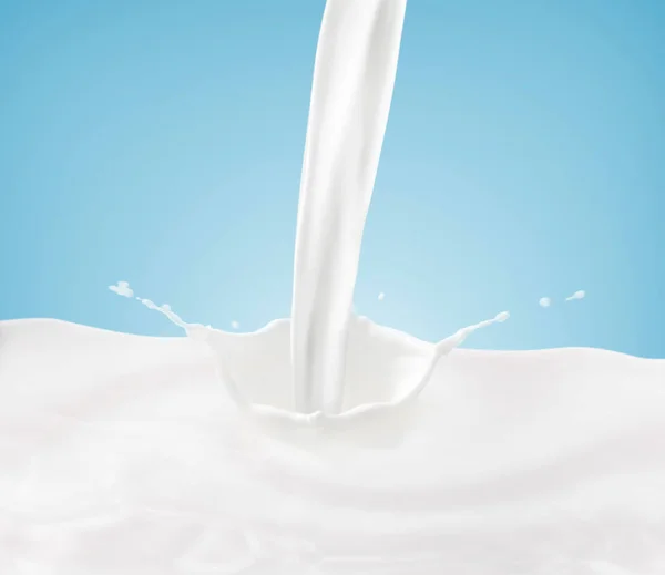 Mavi Arka Planda Süt Sıçratma — Stok fotoğraf