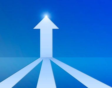 İş rekabeti. Ok izinde. 3d hazırlayıcı