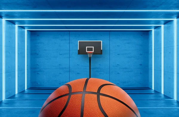 Basketbol Topuyla Kapalı Basketbol Sahasında Hazırlayıcı — Stok fotoğraf