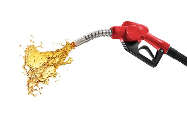 Petrol Splashing Out Pistol Isolated White Background — Stock Photo, Image