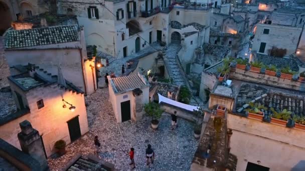 Matera Basilicata Italia Agosto 2021 Filmato All Ora Blu Nelle — Video Stock