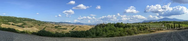 Toscana Itália Agosto 2020 Paisagem Incrível Paisagem Toscana Com Colinas — Fotografia de Stock