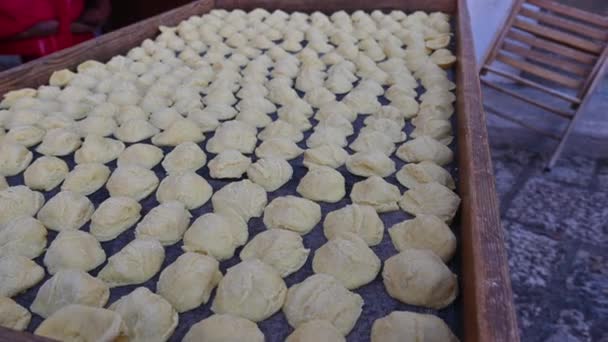 Bari Puglia Italia Agosto 2021 Centro Histórico Imágenes Cerca Orecchiette — Vídeo de stock