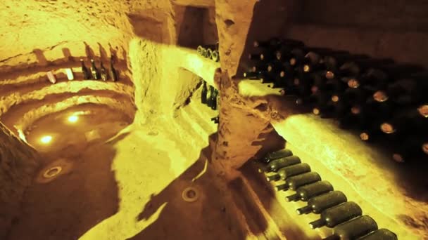 Vignale Piedmont Italy Amazing Footage Cellar Obtained Excavation Rock Local — Stock Video