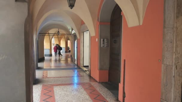 Parma Emilia Romagna Italy January 2022 Footage Arcades Historic Center — 비디오