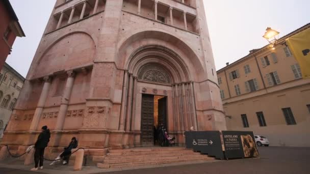 Parma Emilia Romagna Italy January 2022 Footage Tilt Baptistery Tilt — ストック動画