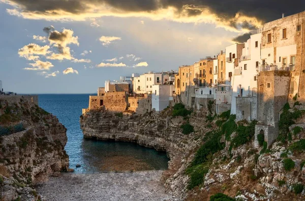 Polignano Mare Puglia Italia Agosto 2021 Incredibile Vista Aerea Cala — Foto Stock