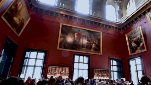 Paris France June 2022 Beautiful Footage Rotational Motion Magnificent Ceiling — Stockvideo