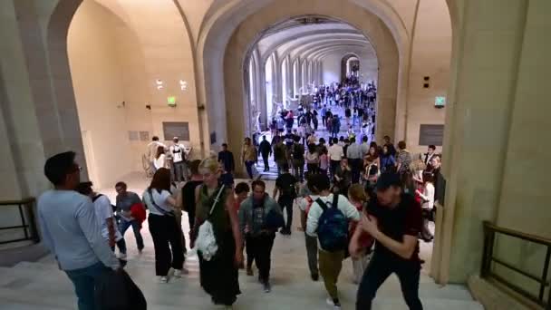 Paris France June 2022 Pov Footage Person Descending Staircase Leading — Video Stock