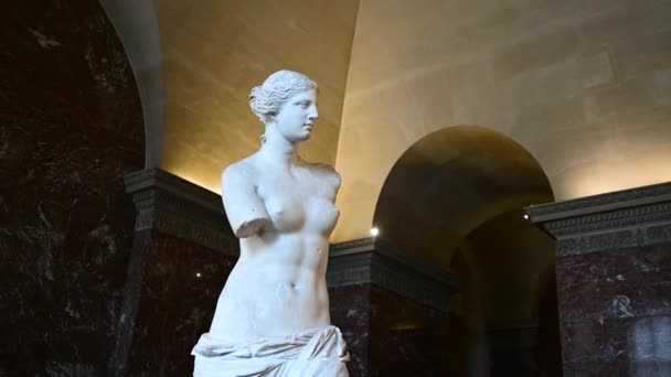 Paris France June 2022 Portrait Venus Milo Luvre Museum — ストック動画