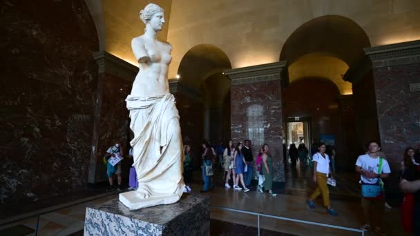 Paris Fransa Haziran 2022 Venus Milo Nun Luvre Müzesi Ndeki — Stok video