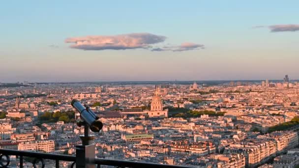 Paris France June 2022 Amazing Golden Hour Footage City Pov — Stockvideo