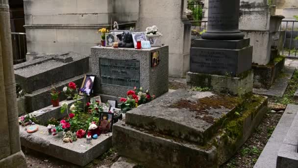 Paris France June 2022 Quaint Historic Pre Lachaise Cemetery Tilt — ストック動画