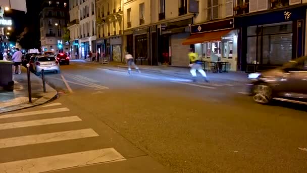 Paris France June 2022 Unusual Paris Discover Night Street Addition — Stock Video