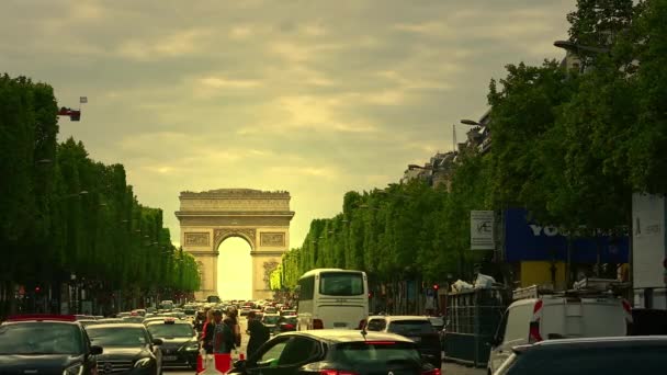 Paris France June 2022 Footage Arc Triomphe One Symbols City — Stockvideo