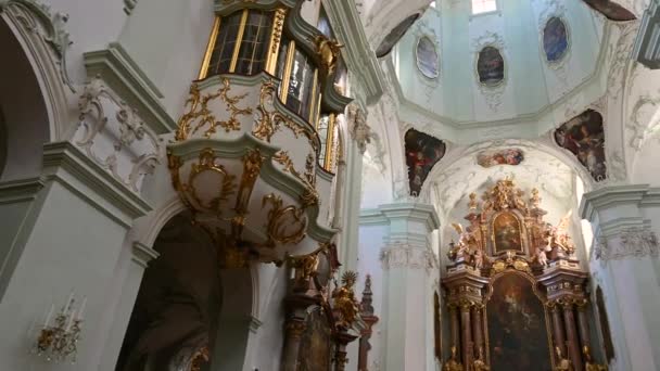 Salzburg Österrike Augusti 2022 Vackra Panoramafilmer Den Magnifika Interiören Klostret — Stockvideo