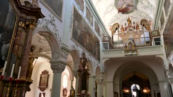 Salzbourg Autriche Août 2022 Belles Images Panoramiques Intérieur Magnifique Abbaye — Video