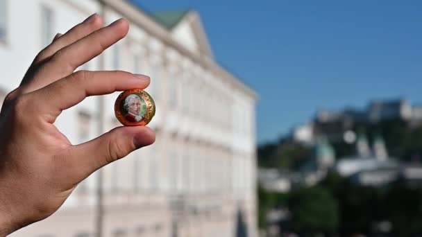 Salzburgo Austria Agosto 2022 Bonito Metraje Cámara Lenta Una Bola — Vídeos de Stock