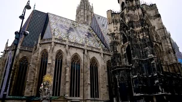 비엔나 오스트리아 2022 의시야에 스테파노 대성당의 놀라운 영상입니다 타일의 덮개는 — 비디오