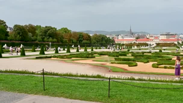 Viena Austria Agosto 2022 Imágenes Panorámicas Los Lujosos Jardines Del — Vídeos de Stock