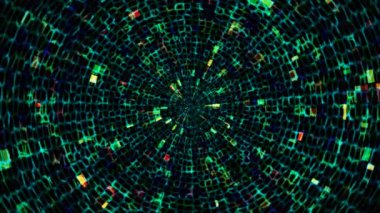 Hi-Tech Parıldayan Soyut Patern Tüneli, Çoklu Renk Endüstriyel, Döngüsel, 4K