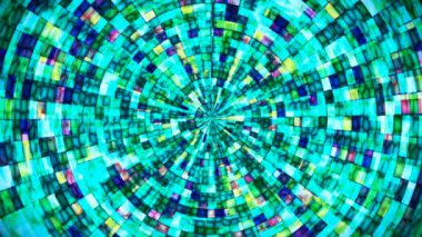 Hi-Tech Parıldayan Soyut Patern Tüneli, Çoklu Renk Endüstriyel, Döngüsel, 4K