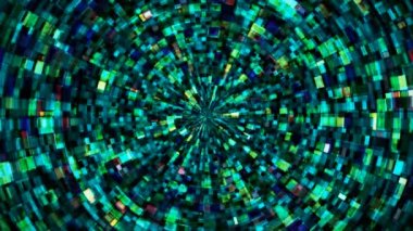 Hi-Tech Parıldayan Soyut Patern Tüneli, Çoklu Renk Endüstriyel, Döngüsel, 4K