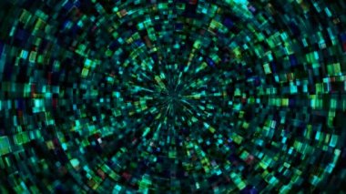 Hi-Tech Parıldayan Soyut Patern Tüneli, Çoklu Renk Endüstriyel, Döngüsel, 4K