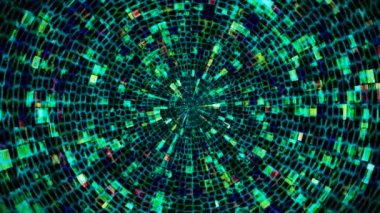 Hi-Tech Parıldayan Soyut Patern Tüneli, Çoklu Renk Endüstriyel, Döngüsel, 4K