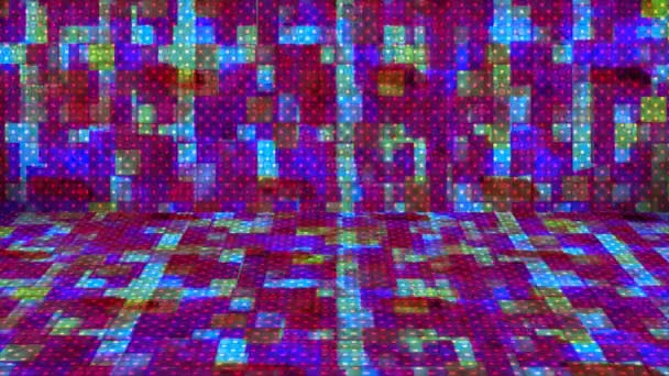Broadcast Hallo Tech Glitzernde Abstrakte Muster Wandbühne Multi Color Events — Stockvideo