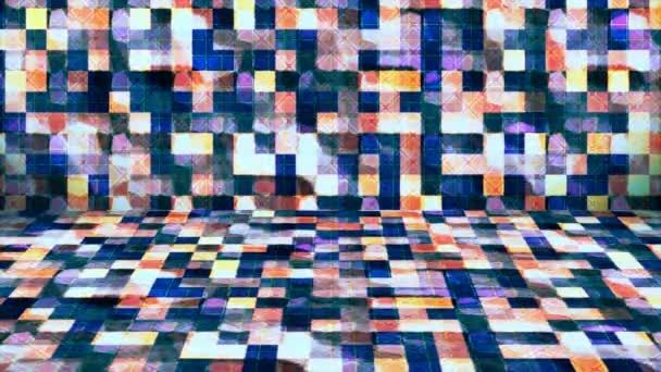 广播高科技闪烁着的抽象图案长城舞台 Loopable — 图库视频影像