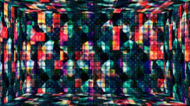 Hi-Tech Parıldayan Soyut Desenli Duvar Odası, Çok Renkli Olaylar, 2D, Döngülü, 4K