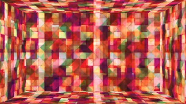 Broadcast Tech Brillante Patrones Abstractos Sala Pared Multicolor Eventos Loopable — Vídeos de Stock