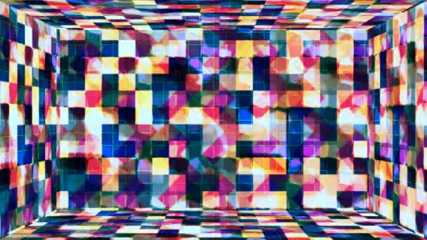 Tech Glittering Abstract Patterns Wall Room Multi Color Events Loopable — ストック動画