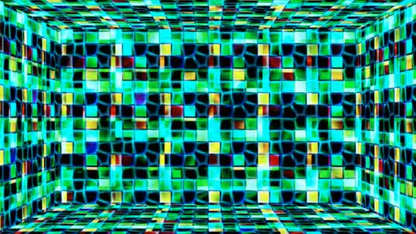 Salle Mur Modèles Abstraits Paillettes Haute Technologie Diffusion Multicolore Événements — Video