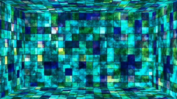 Salle Mur Modèles Abstraits Paillettes Haute Technologie Diffusion Multicolore Événements — Video