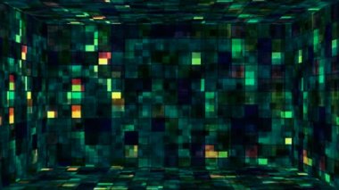 Hi-Tech Parıldayan Soyut Desenli Duvar Odası, Çok Renkli Olaylar, 2D, Döngülü, 4K